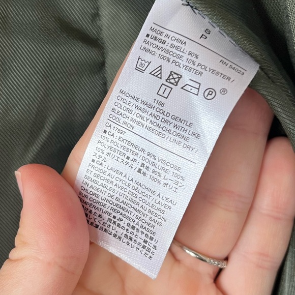 Banana Republic Factory Green Trenchcoat- Size Small - Picture 6 of 8